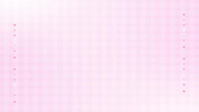 Sweet Pastel Pink Checkers Line Wallpaper With Colorful Pink Heart Video Motion Background