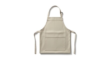 Versatile and functional light beige cotton apron with pocket, ideal for cooking, baking, gardening, and creative craft projects at home or in professional settings