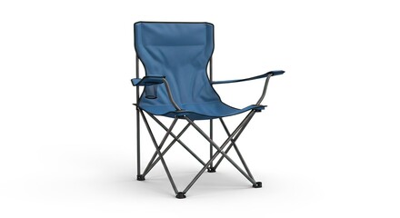 Versatile blue folding chair offering portable comfort for outdoor activities like camping, sporting events, fishing, and backyard leisure