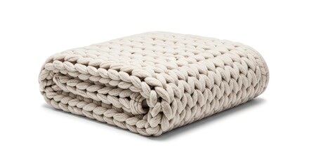 Cozy Chunky Knit Throw Blanket in Cream for Home Decor and Comfort