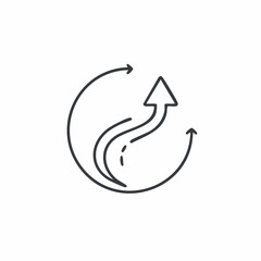 Obraz premium Circular Growth Arrows Business Process Improvement and Development Vector Icon