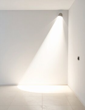 Lichtkegel an heller Wand