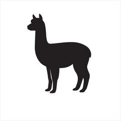 Naklejka premium Alpaca silhouette vector style illustration