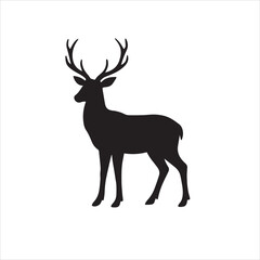 Fototapeta premium Deer silhouette vector style illustration