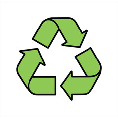 Obraz premium ThinkingRecycling Symbol — Green Recycle Logo Clipart