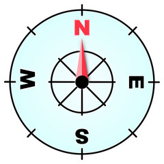 地図の方角を示す挿絵デザインパーツ