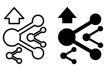 Molecular Structure Icons with Arrows Indicating Growth and Progress
