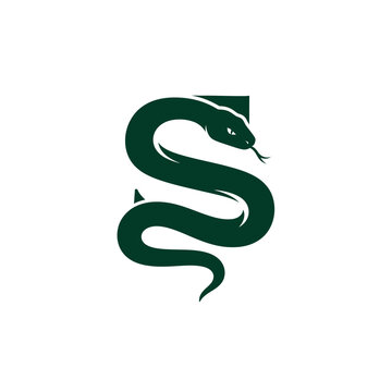 Elegant green snake logo design, perfect for branding and business.
