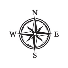 Minimalist compass navigation symbol