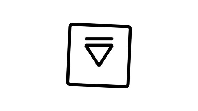 Downward Arrow Motion Icon. Motion graphic of a download or eject downward arrow icon for multimedia and interface design.
