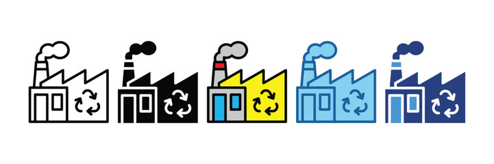 Fototapeta premium Recycling Plant Icon Set Multiple Style Collection