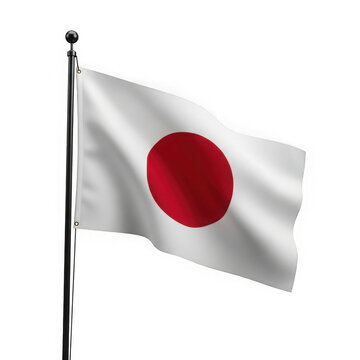 Japanese national flag isolated on transparent background