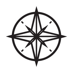 Simple black compass icon