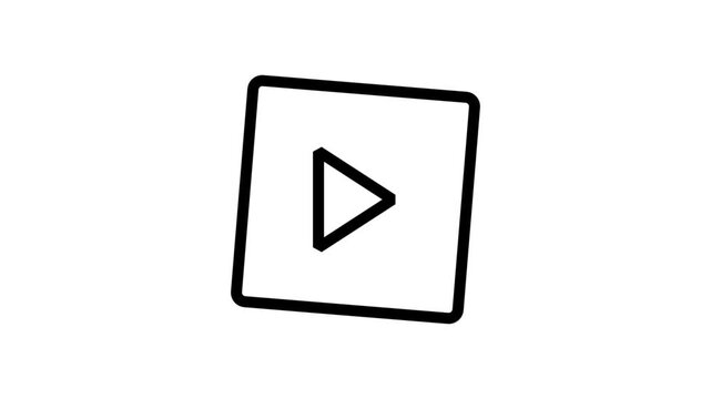 Play Button Motion Icon. Simple and clean animation of a play button icon to start video or audio playback.
