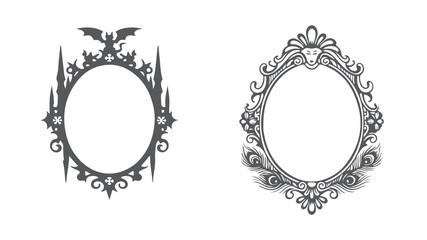 Obraz premium Victorian style ornamental oval frames for Halloween and luxury decor