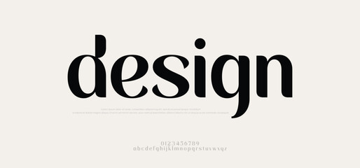 Design serif alphabet letters font logo classic minimal fashion designs. Typography modern sans fonts and number for logo brand. vector illustration  © Debraa