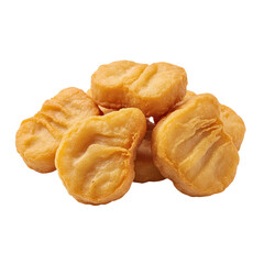 A tempting pile of crispy golden fried chicken nuggets arranged in a bright studio setting with inviting texture and delicious appearance
