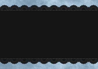 横長レース&times;もやもや(ブルー)