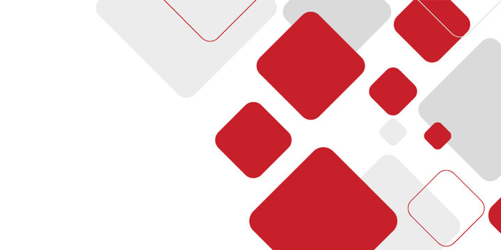 White background with abstract red grey square decoration. Vector illustration for modern presentation background, brochure design, business card background, website slider, landing page
