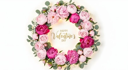 Elegant Pink Peonies and Eucalyptus for Valentine's Day