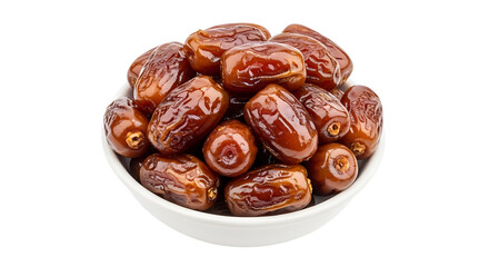 Obraz premium Brown Dates in Bowl Isolated on