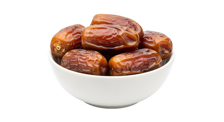Obraz premium Brown Dates in Bowl Isolated on