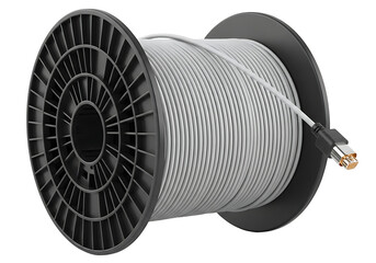 Large Spool of Silver Wire Cable.