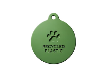 Green Recycled Plastic Dog Identification Tag.