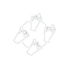 Obraz premium Alternate nostril breathing Nadi Shodhana yoga illustration