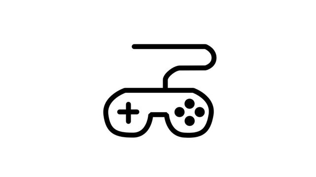 Gamepad Controller Motion Icon. Minimalist line art animation of a classic video game controller for gaming and entertainment concepts.