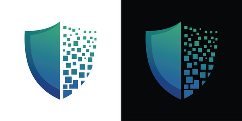 security data logo. cyber security intelligence data protection with overlapping digital
