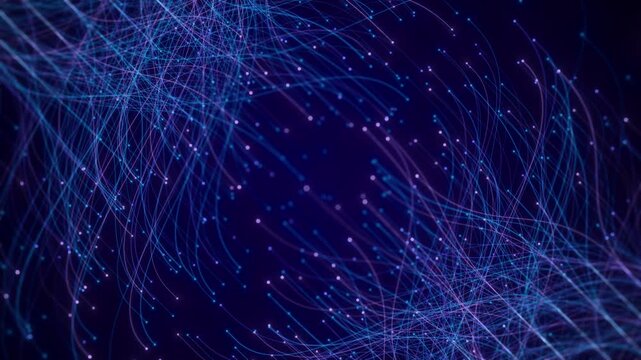 Abstract Neural Network Graph Visualization, AI Machine Learning Data Classification. Connected Nodes and Flow Lines, Big Data Technology Abstract Background for Artificial Intelligence Communication
