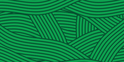 farm green banner, organic abstract background with fields. wavy green lines, natural organic products. ecology background. striped farmer green Pattern © Ismatil