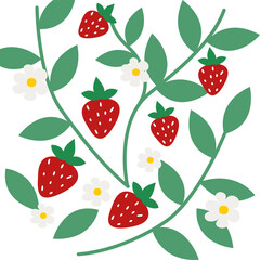 seamless pattern with strawberries