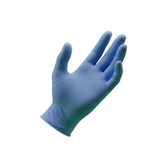 Obraz premium Single Blue Medical Glove Floating 