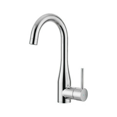 Modern Chrome Faucet With Elegant Curved Spout