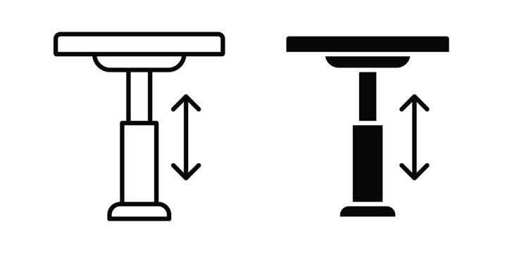 Adjustable height icons in different styles. Simple icon design