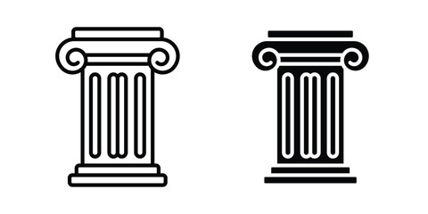 Antique Column icons in different styles. Simple icon design