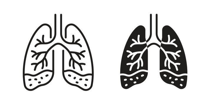 Asthma icons in different styles. Simple icon design
