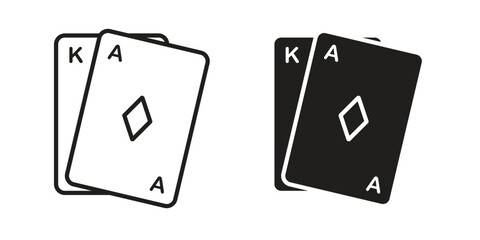 Baccarat icons in different styles. Simple icon design