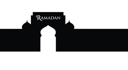 Obraz premium Ramadan Archway Silhouette with Copy Space