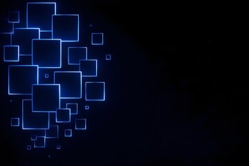 Obraz premium Blue Digital Geometry Tech Background