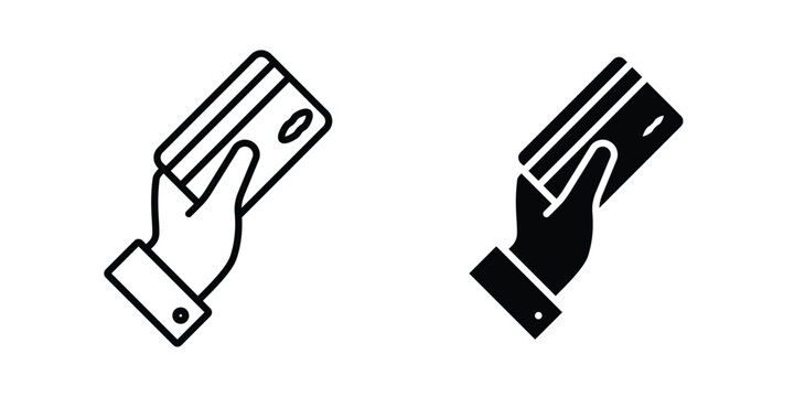 Card payment icons in different styles. Simple icon design