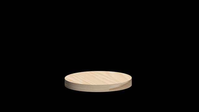 a solid wooden texture solid round stage on a solid dark background staje type product showing tamplate design 4k iamges