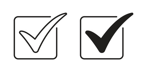 Check Square icons in different styles. Simple icon design