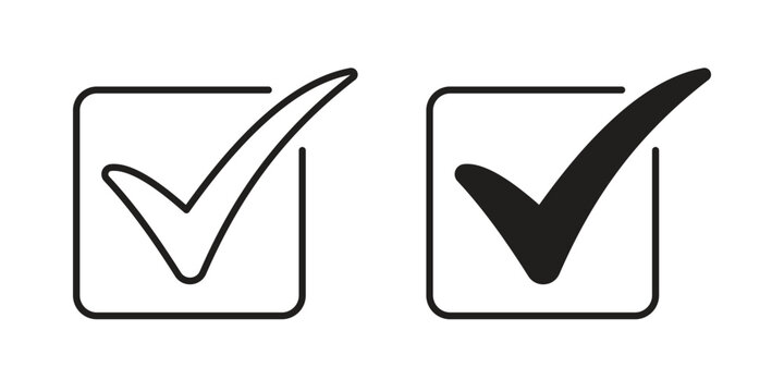 Check Square icons in different styles. Simple icon design