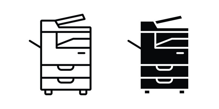 Copy Machine icons in different styles. Simple icon design