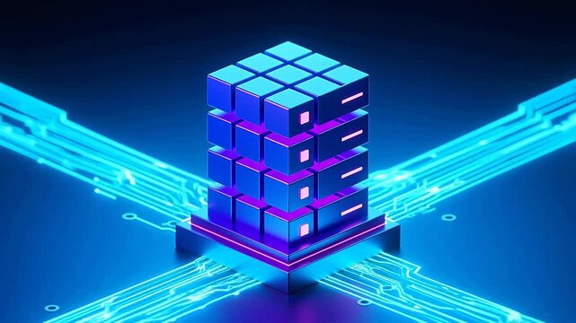 FuturisticBlue-PurpleCubewithCircuitGlow