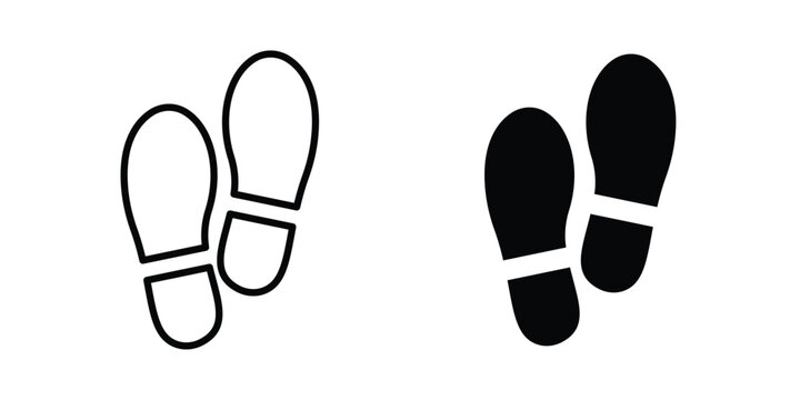 Footprint icons in different styles. Simple icon design
