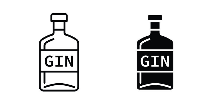 Gin icons in different styles. Simple icon design